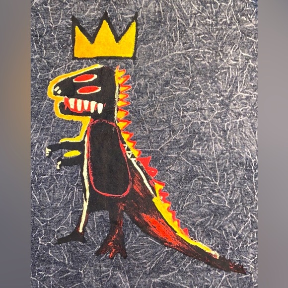Jean-Michel Basquiat Artist T-Shirt
"Pez Dispenser" Dinosaur Black Tie-Dye - Picture 1 of 3